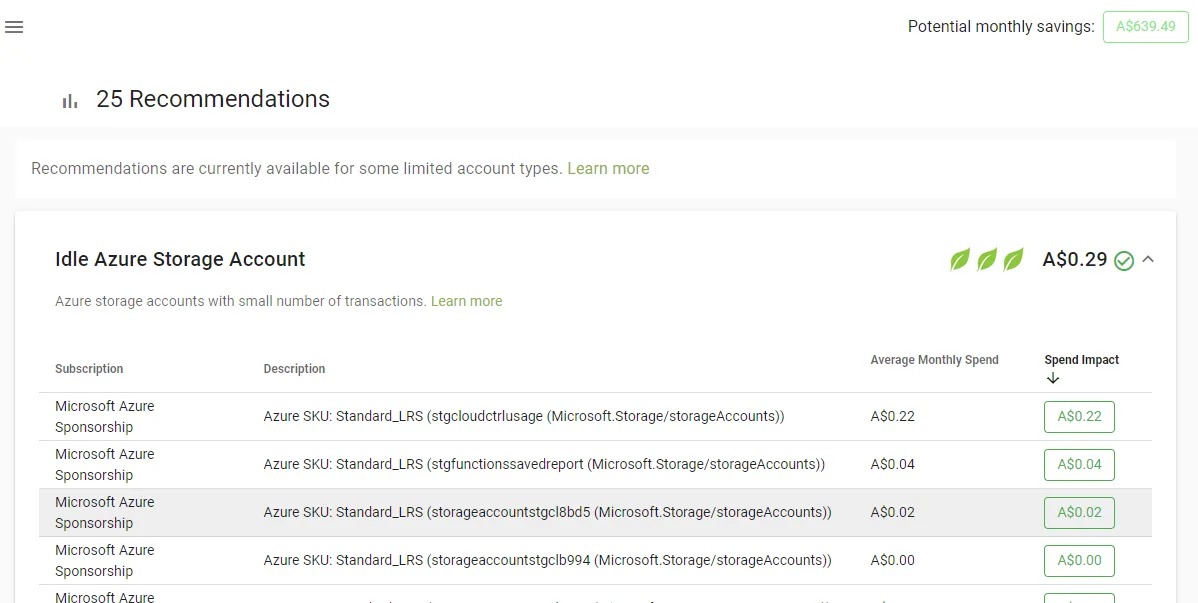 Emissions reporting in Cloud Ctrl